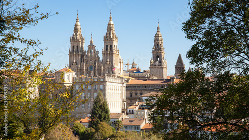 Fotomural Santiago de Compostela view and amazing Cathedral of Santiago de Compostela with