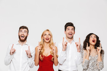 Wall Mural - Group of happy smart dressed friends