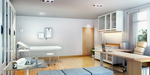 3d rendering first aid room near office