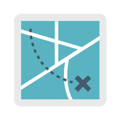 Poster - gps icon and map with marker. Vector Eps 10