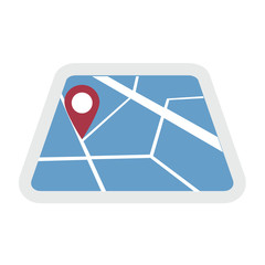 Poster - gps icon and map with marker. Vector Eps 10