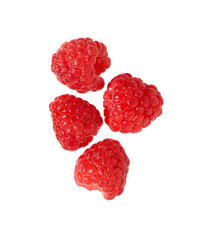 Wall Mural - Raspberry isolated on white background. Fresh ripe raspberries.