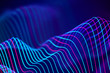 © Maksim Kabakou - 3D Sound waves. Big data abstract visualization. Digital technology concept: virtual landscape. Futuristic background. Colored sound waves, visual audio waves equalizer, EPS 10 vector illustration.