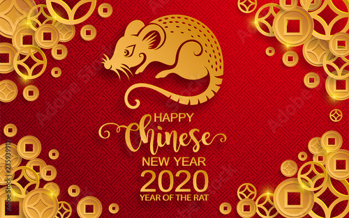 Chinese New Year 2020 Colors Happy chinese new year 2020 Zodiac sign with gold rat paper cut Chinese New Year 2020 Colors Happy chinese new year 2020 Zodiac sign with gold rat paper cut