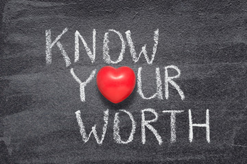 Wall Mural - know your worth heart