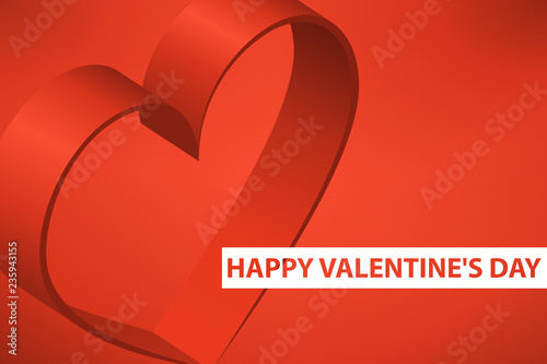 Happy Valentine S Day Banner Mockup With 3d Isometric Silhouette