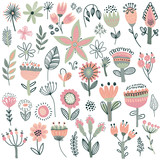 Vector collection of fancy flowers