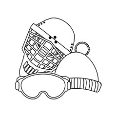 Sticker - Winter sport equipment black and white