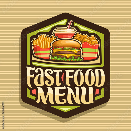 Vector Logo For Fast Food Set Of French Fries In Paper Cup Fresh