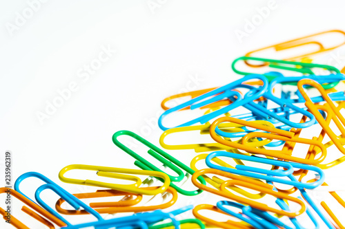 Fotografie, Obraz color paperclip on white background isolated