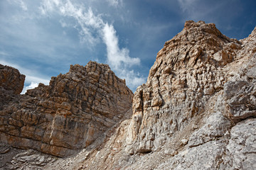 Wall Mural - mountaineers equipped face the 
