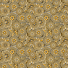 Poster - Abstract geometrical floral pattern background wallpaper - color vector graphic from stylized flowers