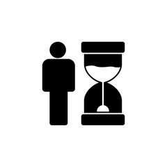 Poster - clock, deadline icon. Simple glyph vector of business set for UI and UX, website or mobile application