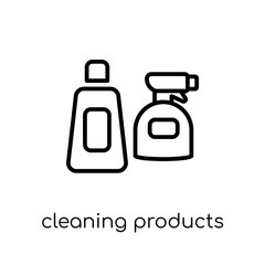 Cleaning products icon. Trendy modern flat linear vector Cleaning products icon on white background from thin line Cleaning collection