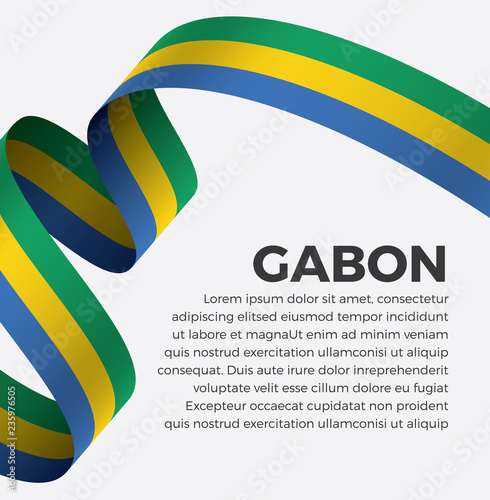 Fotografie, Obraz Gabon flag, vector illustration on a white background