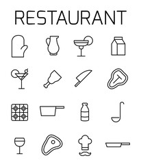 Poster - Restaurant related vector icon set.