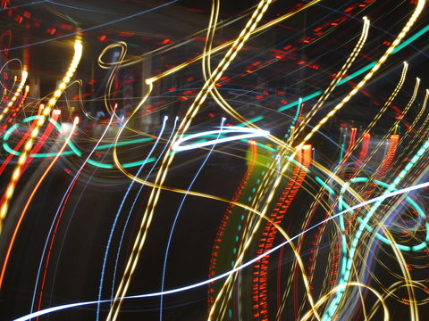 Light Trails At Night Abstract