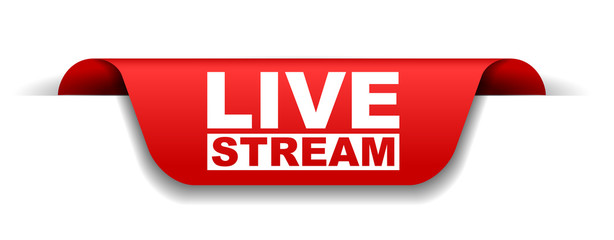 red vector banner live stream