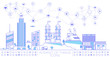  Smart city concept with different icon and elements. city design technology for living. Illustration of innovations and Internet of things.Internet of things/Smart city