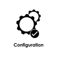 Poster - gear, check, configuration icon. Element of business icon for mobile concept and web apps. Detailed gear, check, configuration icon can be used for web and mobile