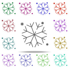 Poster - snowflake concept line icon. Elements of winter in multi color style icons. Simple icon for websites, web design, mobile app, info graphics