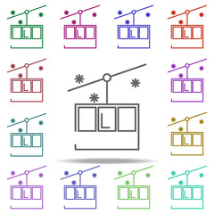Poster - funicular concept line icon. Elements of winter in multi color style icons. Simple icon for websites, web design, mobile app, info graphics