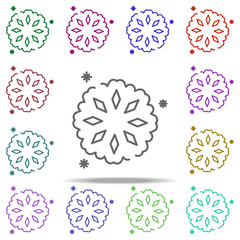 Poster - snowflake snow concept line icon. Elements of winter in multi color style icons. Simple icon for websites, web design, mobile app, info graphics