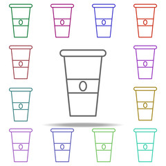 Poster - coffee concept line icon. Elements of fast food in multi color style icons. Simple icon for websites, web design, mobile app, info graphics