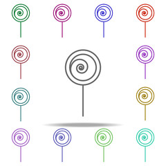Poster - ice cream concept line icon. Elements of fast food in multi color style icons. Simple icon for websites, web design, mobile app, info graphics