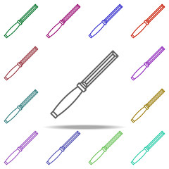 Poster - file concept line icon. Elements of construction tools in multi color style icons. Simple icon for websites, web design, mobile app, info graphics