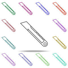 Poster - cutter concept line icon. Elements of construction tools in multi color style icons. Simple icon for websites, web design, mobile app, info graphics