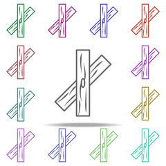 Poster - boards concept line icon. Elements of construction tools in multi color style icons. Simple icon for websites, web design, mobile app, info graphics