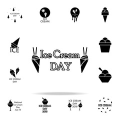 Poster - The Day of the Ice icon. Ice cream icons universal set for web and mobile