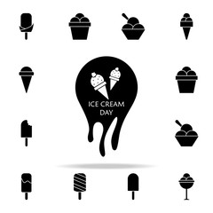 Poster - the day of the Ice icon. Ice cream icons universal set for web and mobile