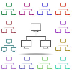 Poster - server connection icon. Elements of online and web filled in multi color style icons. Simple icon for websites, web design, mobile app, info graphics