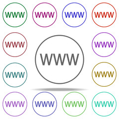 Poster - site icon. Elements of online and web filled in multi color style icons. Simple icon for websites, web design, mobile app, info graphics