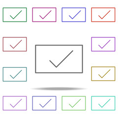 Poster - test icon. Elements of online and web filled in multi color style icons. Simple icon for websites, web design, mobile app, info graphics