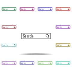 Poster - Search icon. Elements of online and web filled in multi color style icons. Simple icon for websites, web design, mobile app, info graphics