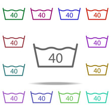 Wash 40 Icon. Elements Of Laundry In Multi Color Style Icons. Simple Icon For Websites, Web Design, Mobile App, Info Graphics