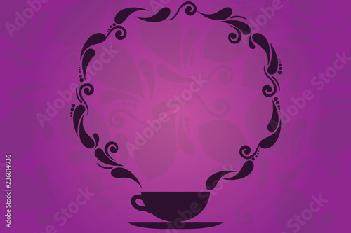 design business concept empty copy text for web banners promotional material mock up template cup and saucer with paisley design as steam icon on blank watermarked space buy this stock vector adobe stock