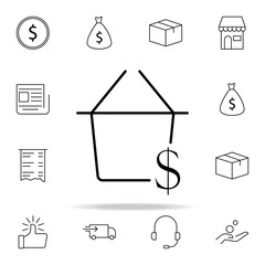 Poster - basket dollar icon. e-commerce icons universal set for web and mobile