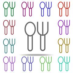Poster - spoon fork icon. Elements of autumn in multi color style icons. Simple icon for websites, web design, mobile app, info graphics