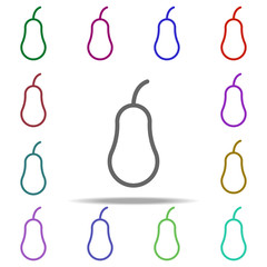 Poster - pear icon. Elements of autumn in multi color style icons. Simple icon for websites, web design, mobile app, info graphics