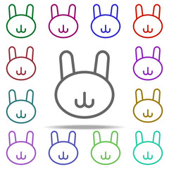 Poster - rabbit icon. Elements of autumn in multi color style icons. Simple icon for websites, web design, mobile app, info graphics