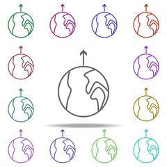 Poster - earth up arrow icon. Elements of arrow and object in multi color style icons. Simple icon for websites, web design, mobile app, info graphics