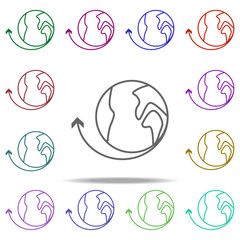 Poster - earth up arrow icon. Elements of arrow and object in multi color style icons. Simple icon for websites, web design, mobile app, info graphics