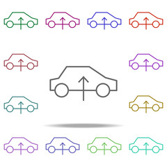 Poster - car lift icon. Elements of arrow and object in multi color style icons. Simple icon for websites, web design, mobile app, info graphics
