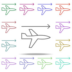 Poster - aircraft airplane icon. Elements of arrow and object in multi color style icons. Simple icon for websites, web design, mobile app, info graphics