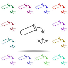 Poster - acid chemistry icon. Elements of arrow and object in multi color style icons. Simple icon for websites, web design, mobile app, info graphics