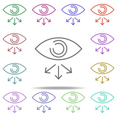Poster - eye look round icon. Elements of arrow and object in multi color style icons. Simple icon for websites, web design, mobile app, info graphics